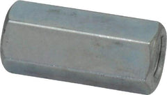 Empire - 1/4-20 Thread, 7/8" OAL Steel Standard Coupling Nut - Zinc-Plated Finish - All Tool & Supply