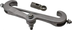 Empire - 0.6" Max Flange Thickness, 3/8" Rod Bottom Flange Mount Beam Clamp with Extension Piece - 610 Lb Capacity, Malleable Iron - All Tool & Supply