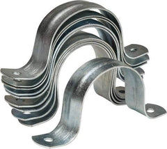 Empire - 2 Pipe, Carbon Steel, Galvanized Pipe, Conduit or Tube Strap - 2 Mounting Holes - All Tool & Supply