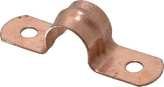 Empire - 3/8 Pipe, Carbon Steel, Copper Plated Pipe, Conduit or Tube Strap - 2 Mounting Holes - All Tool & Supply