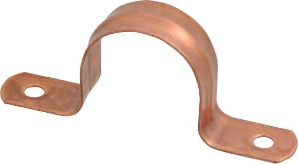 Empire - 1 Pipe, Carbon Steel, Copper Plated Pipe, Conduit or Tube Strap - 2 Mounting Holes - All Tool & Supply