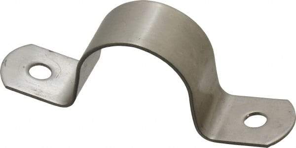 Empire - 1 Pipe, Grade 304 Stainless Steel, Pipe, Conduit or Tube Strap - 2 Mounting Holes - All Tool & Supply