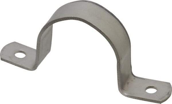 Empire - 1-1/2 Pipe, Grade 304 Stainless Steel, Pipe, Conduit or Tube Strap - 2 Mounting Holes - All Tool & Supply