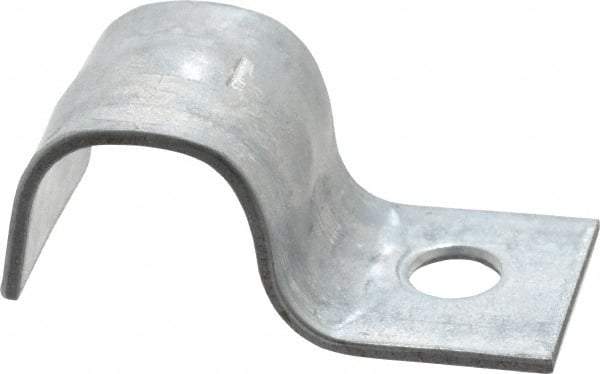 Empire - 3/8" Pipe, Carbon Steel, Electro Galvanized" Pipe or Conduit Strap - 1 Mounting Hole - All Tool & Supply