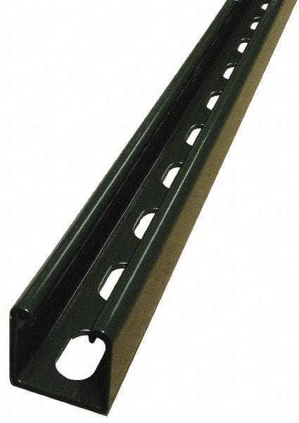 Empire - 10' Long x 1-5/8" Wide x 1-5/8" High, 14 Gauge, Carbon Steel, Punched Framing Channel & Strut - Green Painted - All Tool & Supply