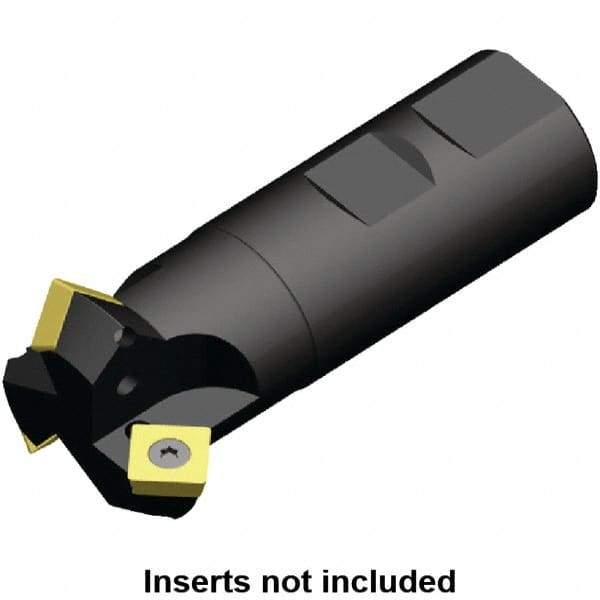 Kennametal - 45° Lead Angle, 49mm Max Cut Diam, 32mm Min Cut Diam, 9mm Max Depth of Cut, Indexable Chamfer and Angle End Mill - 3 Inserts, SP.. 1204.. Insert Style, 101mm Overall Length, Straight Shank - All Tool & Supply