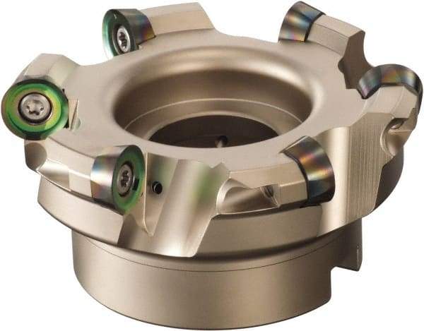 Sumitomo - 5" Cut Diam, 3/8" Max Depth, 1-1/2" Arbor Hole, 6 Inserts, QP.T 6416 Insert Style, Indexable Copy Face Mill - WRCX Cutter Style, 2-1/2 High, Series WaveMill - All Tool & Supply