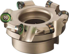 Sumitomo - 4" Cut Diam, 3/8" Max Depth, 1-1/4" Arbor Hole, 6 Inserts, QP.T 6416 Insert Style, Indexable Copy Face Mill - WRCX Cutter Style, 2" High, Series WaveMill - All Tool & Supply