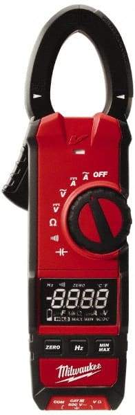 Milwaukee Tool - 2237-20, CAT III, Digital True RMS Clamp Meter with 1.3" Clamp On Jaws - 600 VAC/VDC, 600 AC/DC Amps, Measures Voltage, Capacitance, Continuity, Current, Resistance - All Tool & Supply