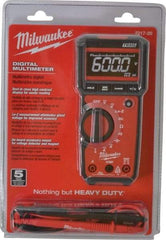 Milwaukee Tool - 2217-20, CAT III, 600 VAC/VDC, Digital True RMS Auto Ranging Multimeter - 40 mOhm, Measures Voltage, Capacitance, Current, Frequency, Resistance, Temperature - All Tool & Supply