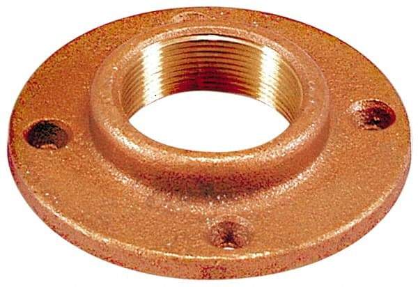 Merit Brass - 1-1/2" Pipe, 5" OD, 2-9/16" Hub Length, Brass & Chrome Plated, Companion Pipe Flange - 3-7/8" Across Bolt Hole Centers, 5/8" Bolt Hole, Class 150 - All Tool & Supply