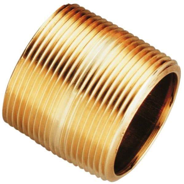 Merit Brass - 6" Long, 1-1/2" Pipe Threaded Brass Pipe Nipple - BSPT Thread, Red Brass - All Tool & Supply