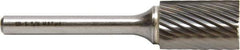 M.A. Ford - 1.6mm Cut Diam, 3mm Shank Diam, Cylinder with End Cut Head Single Cut Burr - Carbide, End Cut End, 6mm LOC, 38mm OAL - All Tool & Supply