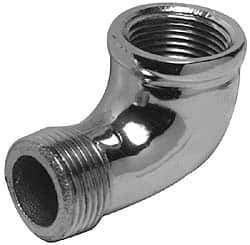 Merit Brass - Class 125, 3/8" Internal Pipe, Red Brass & Chrome 90° Street Elbow - FNPT x MNPT - All Tool & Supply