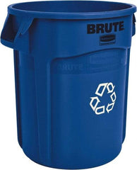 Rubbermaid - 32 Gal Blue Round Recycling Container - Polyethylene, 27-1/4" High - All Tool & Supply