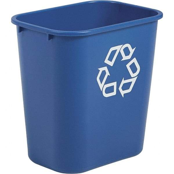 Rubbermaid - 14 Qt Blue Rectangle Recycling Container - Polyethylene, 12-1/8" High x 11.38" Long x 8-1/4" Wide - All Tool & Supply