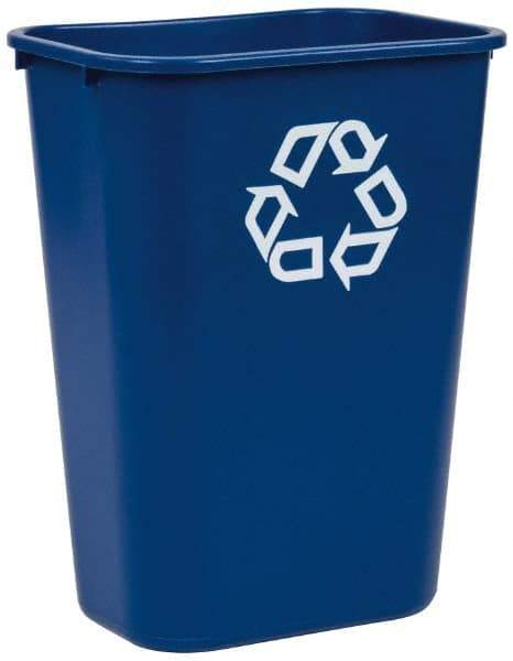 Rubbermaid - 41 Qt Blue Rectangle Recycling Container - Polyethylene, 19.88" High x 15-1/4" Long x 11" Wide - All Tool & Supply