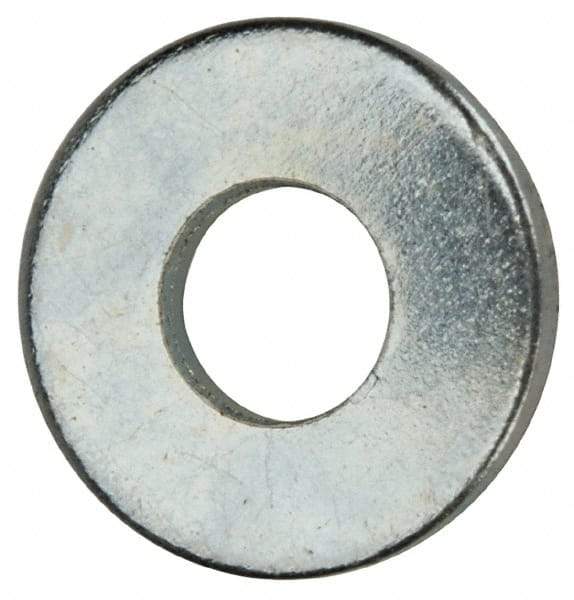 Value Collection - #4 Screw, Grade 2 Steel SAE Flat Washer - 1/8" ID x 5/16" OD, 0.04" Thick, Zinc-Plated Finish - All Tool & Supply