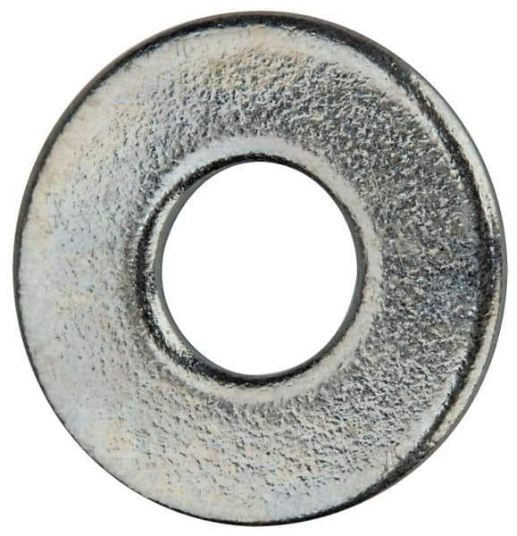 Value Collection - #6 Screw, Grade 2 Steel SAE Flat Washer - 5/32" ID x 3/8" OD, 0.065" Thick, Zinc-Plated Finish - All Tool & Supply