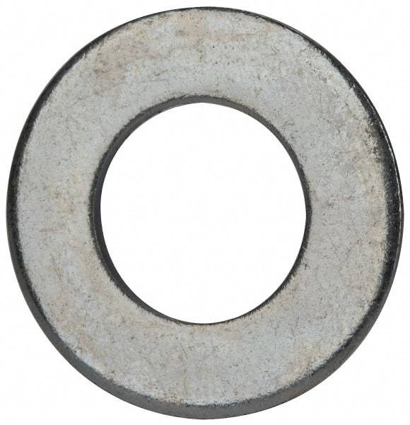 Value Collection - 1" Screw, Grade 2 Steel SAE Flat Washer - 1-1/16" ID x 2" OD, 0.16" Thick, Zinc-Plated Finish - All Tool & Supply