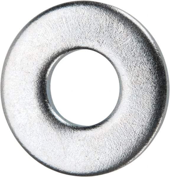 Value Collection - #10 Screw, Grade 2 Steel USS Flat Washer - 0.245" ID x 0.577" OD, 0.065" Thick, Zinc-Plated Finish - All Tool & Supply