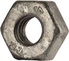 Value Collection - 1/4-20 UNC Steel Right Hand Heavy Hex Nut - 1/2" Across Flats, 15/64" High, Galvanized Finish - All Tool & Supply