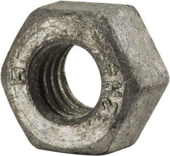 Value Collection - 5/16-18 UNC Steel Right Hand Heavy Hex Nut - 9/16" Across Flats, 19/64" High, Galvanized Finish - All Tool & Supply