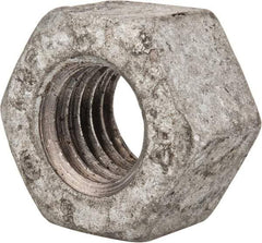 Value Collection - 9/16-12 UNC Steel Right Hand Heavy Hex Nut - 15/16" Across Flats, 35/64" High, Galvanized Finish - All Tool & Supply