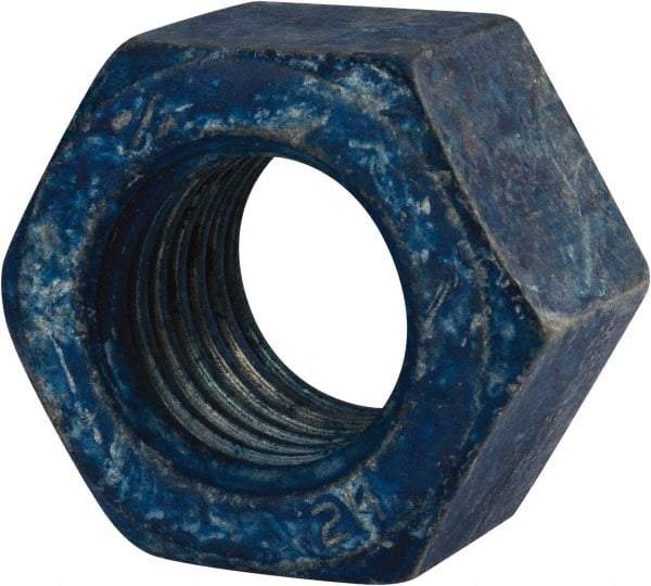 Value Collection - 1-1/8 - 7 UNC Steel Right Hand Heavy Hex Nut - 1-13/16" Across Flats, 1-7/64" High, Galvanized Finish - All Tool & Supply