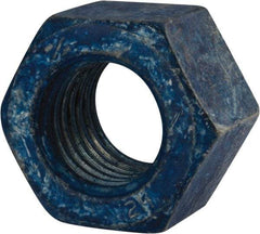 Value Collection - 1-1/8 - 7 UNC Steel Right Hand Heavy Hex Nut - 1-13/16" Across Flats, 1-7/64" High, Galvanized Finish - All Tool & Supply