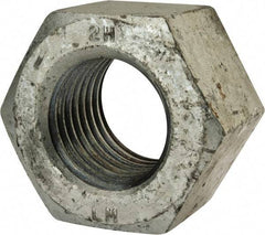 Value Collection - 2 - 4-1/2 UNC Steel Right Hand Heavy Hex Nut - 3-1/8" Across Flats, 1-31/32" High, Hot Dipped Galvanized Finish - All Tool & Supply