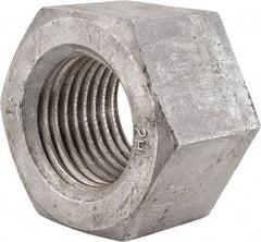 Value Collection - 2-1/2 - 4 UNC Steel Right Hand Heavy Hex Nut - 3-7/8" Across Flats, 2-29/64" High, Hot Dipped Galvanized Finish - All Tool & Supply