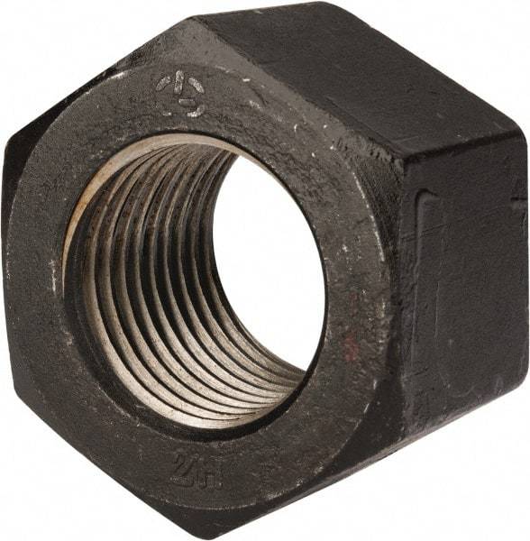 Value Collection - 2-3/4 - 4 UNC Steel Right Hand Heavy Hex Nut - 4-1/4" Across Flats, 2-45/64" High, Uncoated, 2B Class of Fit - All Tool & Supply