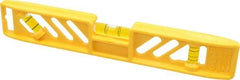 Empire Level - 9" Long 3 Vial Torpedo Level - Polycast, Yellow, 1 45°, 1 Level & 1 Plumb Vials - All Tool & Supply