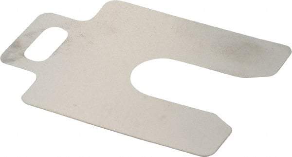 Made in USA - 20 Piece, 2 Inch Long x 2 Inch Wide x 0.002 Inch Thick, Slotted Shim Stock - Stainless Steel, 5/8 Inch Wide Slot - All Tool & Supply