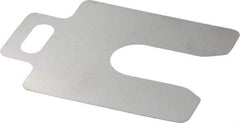 Made in USA - 20 Piece, 2 Inch Long x 2 Inch Wide x 0.003 Inch Thick, Slotted Shim Stock - Stainless Steel, 5/8 Inch Wide Slot - All Tool & Supply