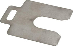 Made in USA - 20 Piece, 2 Inch Long x 2 Inch Wide x 0.025 Inch Thick, Slotted Shim Stock - Stainless Steel, 5/8 Inch Wide Slot - All Tool & Supply