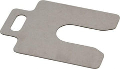 Made in USA - 20 Piece, 2 Inch Long x 2 Inch Wide x 0.031 Inch Thick, Slotted Shim Stock - Stainless Steel, 5/8 Inch Wide Slot - All Tool & Supply