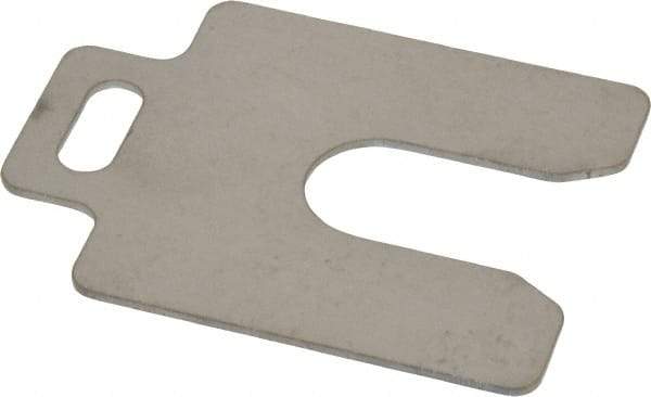 Made in USA - 10 Piece, 2 Inch Long x 2 Inch Wide x 0.05 Inch Thick, Slotted Shim Stock - Stainless Steel, 5/8 Inch Wide Slot - All Tool & Supply