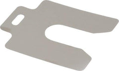 Made in USA - 20 Piece, 3 Inch Long x 3 Inch Wide x 0.004 Inch Thick, Slotted Shim Stock - Stainless Steel, 7/8 Inch Wide Slot - All Tool & Supply