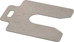 Made in USA - 10 Piece, 3 Inch Long x 3 Inch Wide x 0.05 Inch Thick, Slotted Shim Stock - Stainless Steel, 7/8 Inch Wide Slot - All Tool & Supply