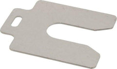 Made in USA - 10 Piece, 3 Inch Long x 3 Inch Wide x 0.062 Inch Thick, Slotted Shim Stock - Stainless Steel, 7/8 Inch Wide Slot - All Tool & Supply