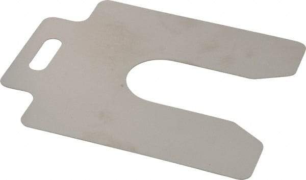 Made in USA - 20 Piece, 4 Inch Long x 4 Inch Wide x 0.02 Inch Thick, Slotted Shim Stock - Stainless Steel, 1-1/4 Inch Wide Slot - All Tool & Supply