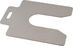 Made in USA - 10 Piece, 5 Inch Long x 5 Inch Wide x 0.075 Inch Thick, Slotted Shim Stock - Stainless Steel, 1-5/8 Inch Wide Slot - All Tool & Supply