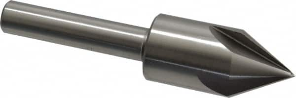 Interstate - 1" Head Diam, 1/2" Shank Diam, 4 Flute 60° High Speed Steel Countersink - All Tool & Supply