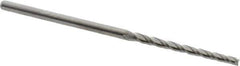 Accupro - 0.5° Taper Angle per Side, 3/32" Small End Diam, 1-1/4" LOC, Solid Carbide 3 Flute Tapered Square End Mill - 3" OAL, 1/8" Shank Diam - All Tool & Supply