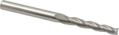 Accupro - 1° Taper Angle per Side, 3/16" Small End Diam, 1-1/4" LOC, Solid Carbide 3 Flute Tapered Square End Mill - 3" OAL, 1/4" Shank Diam, Spiral Flute - All Tool & Supply