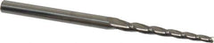 Accupro - 1.5° Taper Angle per Side, 3/32" Small End Diam, 1-1/4" LOC, Solid Carbide 3 Flute Tapered Square End Mill - 3" OAL, 3/16" Shank Diam - All Tool & Supply