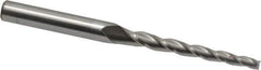 Accupro - 1.5° Taper Angle per Side, 1/8" Small End Diam, 1-1/2" LOC, Solid Carbide 3 Flute Tapered Square End Mill - 3" OAL, 1/4" Shank Diam - All Tool & Supply