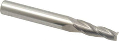 Accupro - 3° Taper Angle per Side, 1/4" Small End Diam, 1" LOC, Solid Carbide 3 Flute Tapered Square End Mill - 3" OAL, 3/8" Shank Diam - All Tool & Supply